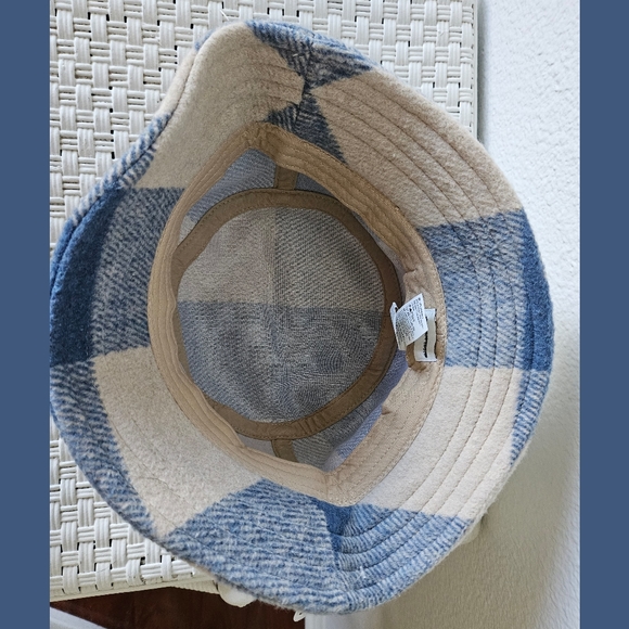 American Eagle New Blue Plaid Winter Bucket Hat - Picture 6 of 8